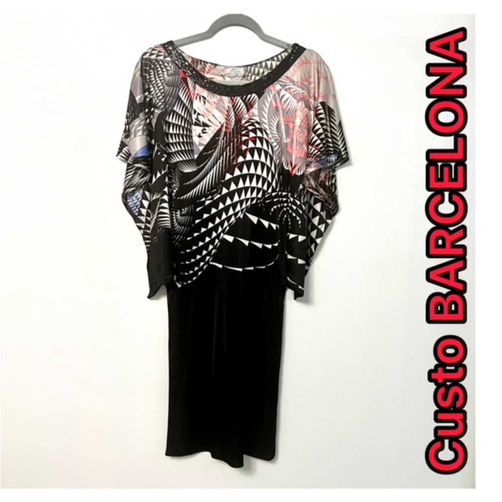 NWT CUSTO BARCELONA STRETCH KNIT MINI DRESS WITH SEQUIN ACCENT
